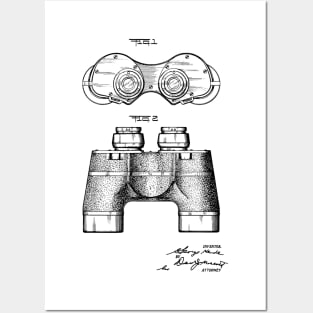 Binocular Vintage Patent Hand Drawing Posters and Art